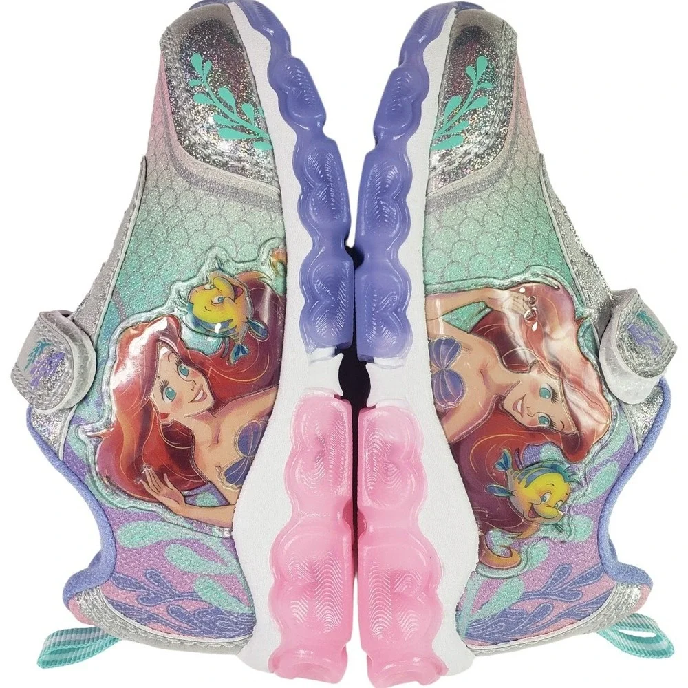 Disney Girls' Mermaid Shoes - Laceless LED Light Up Shoes Pink Size 6 (15cm) New